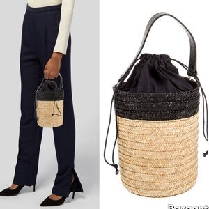 Caterina Bertini Top Handle Bag Straw Bucket Bag